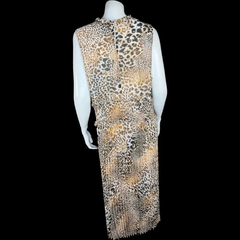 ANTTHONY Originals 1X Leopard Print Chiffon Dress Lined RN83299 Pullover‎ Style